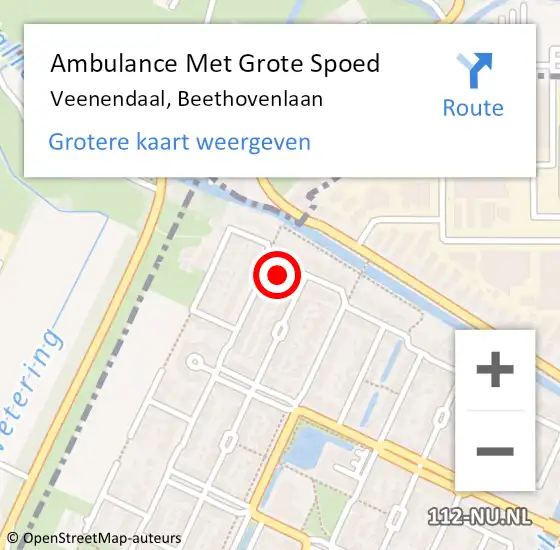 Locatie op kaart van de 112 melding: Ambulance Met Grote Spoed Naar Veenendaal, Beethovenlaan op 9 juli 2018 06:38