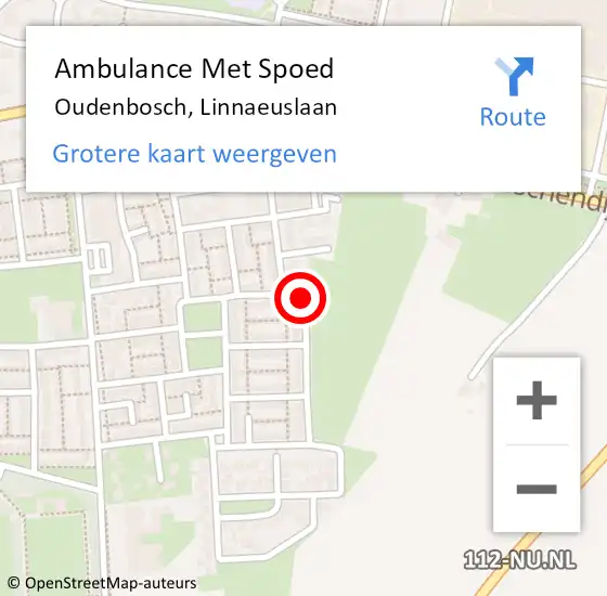 Locatie op kaart van de 112 melding: Ambulance Met Spoed Naar Oudenbosch, Linnaeuslaan op 9 juli 2018 08:13