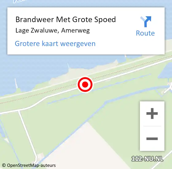 Locatie op kaart van de 112 melding: Brandweer Met Grote Spoed Naar Lage Zwaluwe, Amerweg op 9 juli 2018 10:41