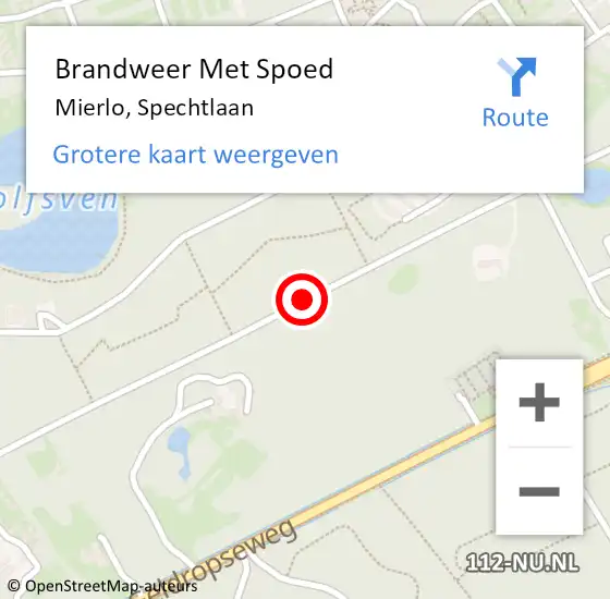 Locatie op kaart van de 112 melding: Brandweer Met Spoed Naar Mierlo, Spechtlaan op 9 juli 2018 10:52