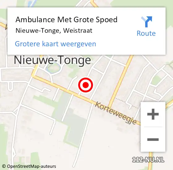 Locatie op kaart van de 112 melding: Ambulance Met Grote Spoed Naar Nieuwe-Tonge, Weistraat op 24 september 2013 07:41