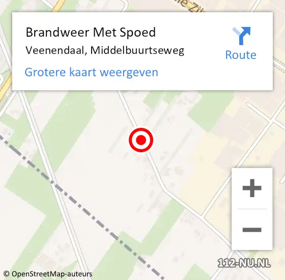 Locatie op kaart van de 112 melding: Brandweer Met Spoed Naar Veenendaal, Middelbuurtseweg op 9 juli 2018 14:01