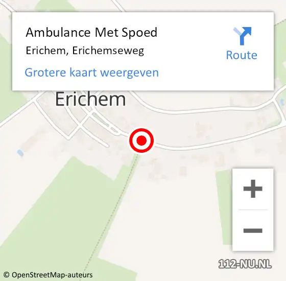 Locatie op kaart van de 112 melding: Ambulance Met Spoed Naar Erichem, Erichemseweg op 9 juli 2018 14:42