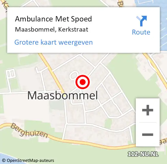 Locatie op kaart van de 112 melding: Ambulance Met Spoed Naar Maasbommel, Kerkstraat op 9 juli 2018 15:19