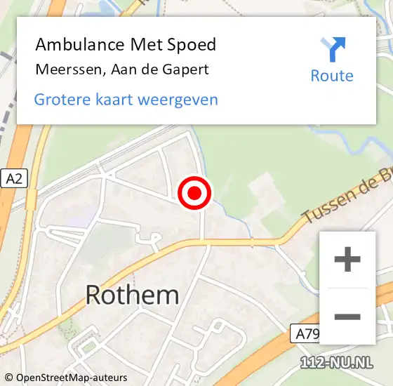 Locatie op kaart van de 112 melding: Ambulance Met Spoed Naar Meerssen, Aan de Gapert op 2 maart 2014 11:58