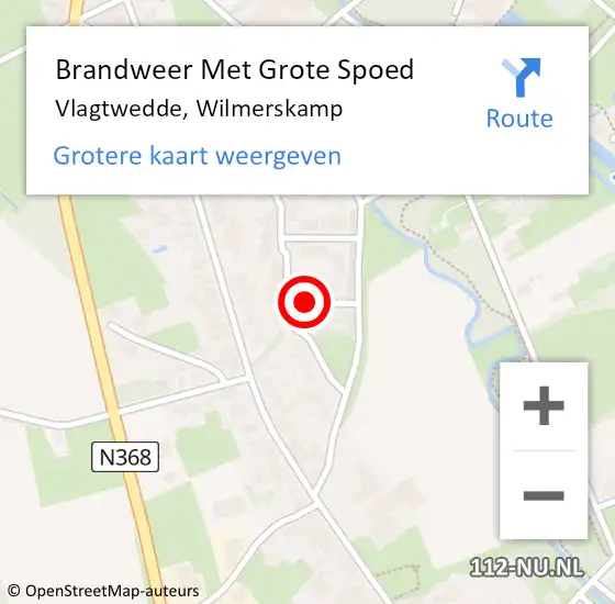 Locatie op kaart van de 112 melding: Brandweer Met Grote Spoed Naar Vlagtwedde, Wilmerskamp op 9 juli 2018 16:13