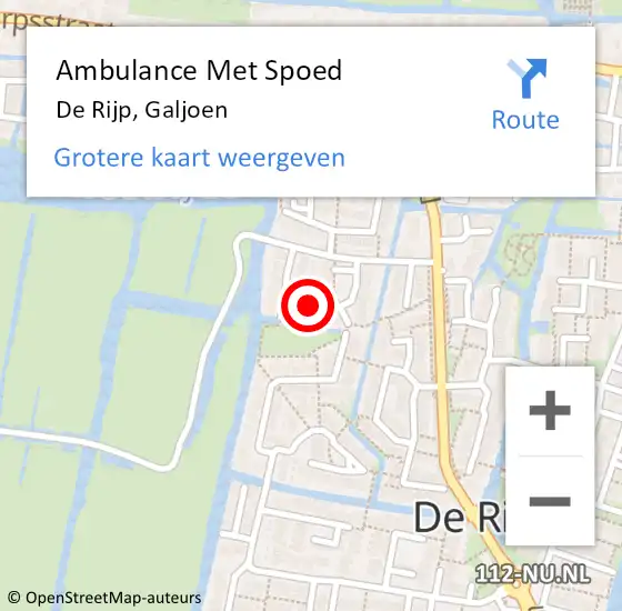 Locatie op kaart van de 112 melding: Ambulance Met Spoed Naar De Rijp, Galjoen op 9 juli 2018 18:37