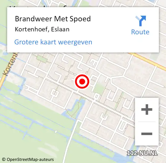 Locatie op kaart van de 112 melding: Brandweer Met Spoed Naar Kortenhoef, Eslaan op 9 juli 2018 18:38