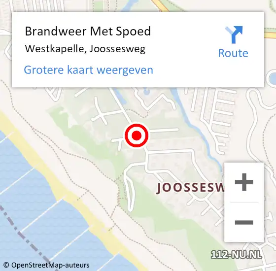 Locatie op kaart van de 112 melding: Brandweer Met Spoed Naar Westkapelle, Joossesweg op 9 juli 2018 19:38