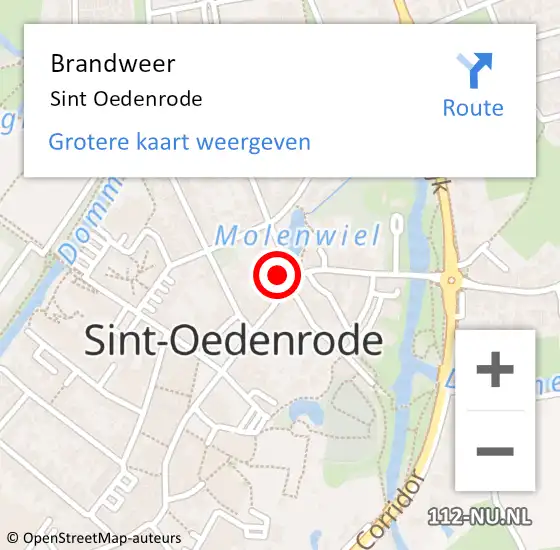 Locatie op kaart van de 112 melding: Brandweer Sint Oedenrode op 9 juli 2018 19:39