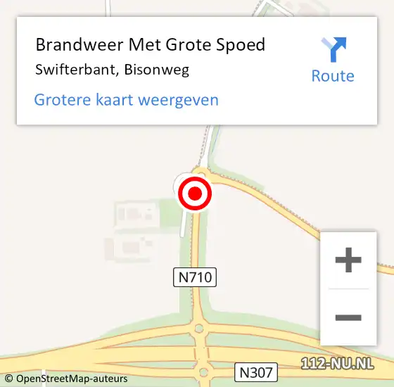 Locatie op kaart van de 112 melding: Brandweer Met Grote Spoed Naar Swifterbant, Bisonweg op 9 juli 2018 21:49