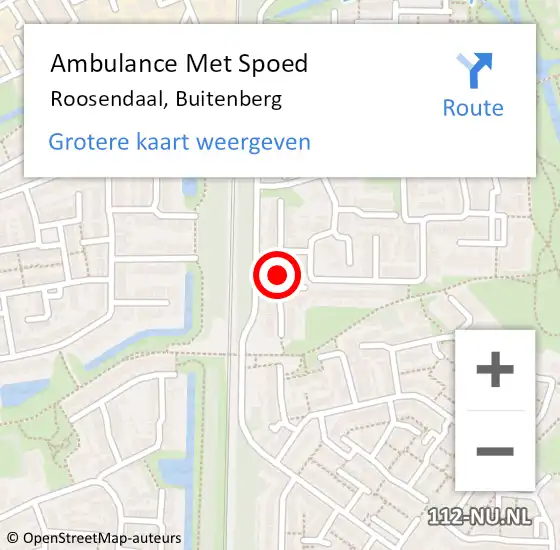 Locatie op kaart van de 112 melding: Ambulance Met Spoed Naar Roosendaal, Buitenberg op 9 juli 2018 22:18