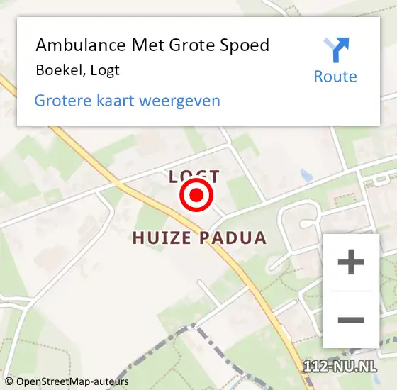 Locatie op kaart van de 112 melding: Ambulance Met Grote Spoed Naar Boekel, Logt op 10 juli 2018 00:22