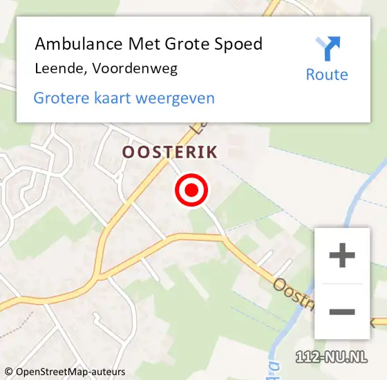 Locatie op kaart van de 112 melding: Ambulance Met Grote Spoed Naar Leende, Voordenweg op 10 juli 2018 00:52