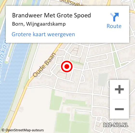 Locatie op kaart van de 112 melding: Brandweer Met Grote Spoed Naar Born, Wijngaardskamp op 10 juli 2018 01:59