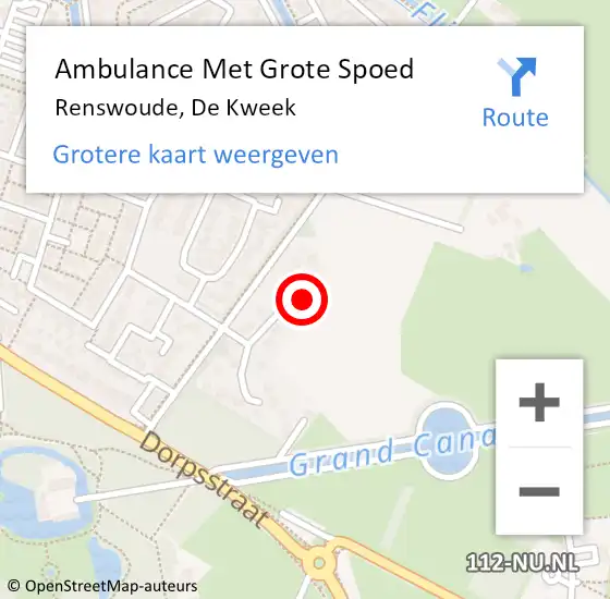 Locatie op kaart van de 112 melding: Ambulance Met Grote Spoed Naar Renswoude, De Kweek op 2 maart 2014 12:58