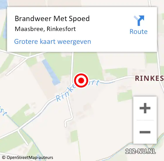 Locatie op kaart van de 112 melding: Brandweer Met Spoed Naar Maasbree, Rinkesfort op 10 juli 2018 02:38