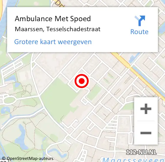 Locatie op kaart van de 112 melding: Ambulance Met Spoed Naar Maarssen, Tesselschadestraat op 10 juli 2018 03:41