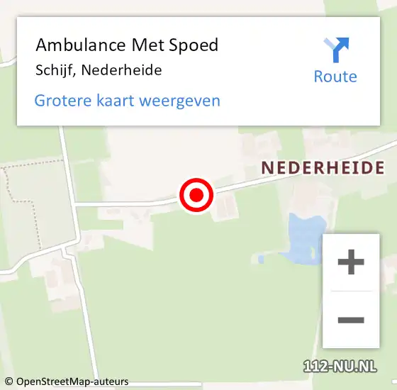 Locatie op kaart van de 112 melding: Ambulance Met Spoed Naar Schijf, Nederheide op 10 juli 2018 07:30