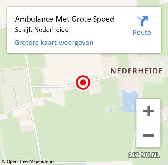 Locatie op kaart van de 112 melding: Ambulance Met Grote Spoed Naar Schijf, Nederheide op 10 juli 2018 07:31