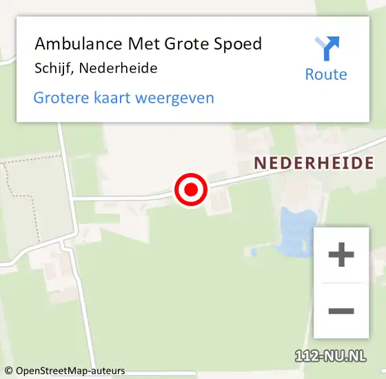 Locatie op kaart van de 112 melding: Ambulance Met Grote Spoed Naar Schijf, Nederheide op 10 juli 2018 07:32