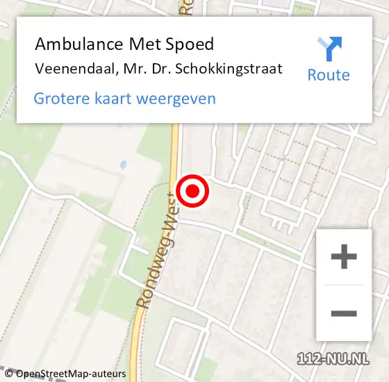 Locatie op kaart van de 112 melding: Ambulance Met Spoed Naar Veenendaal, Mr. Dr. Schokkingstraat op 10 juli 2018 07:59