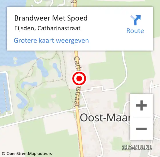 Locatie op kaart van de 112 melding: Brandweer Met Spoed Naar Eijsden, Catharinastraat op 10 juli 2018 10:54