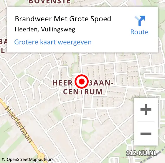 Locatie op kaart van de 112 melding: Brandweer Met Grote Spoed Naar Heerlen, Vullingsweg op 10 juli 2018 13:02