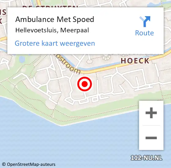 Locatie op kaart van de 112 melding: Ambulance Met Spoed Naar Hellevoetsluis, Meerpaal op 10 juli 2018 14:00