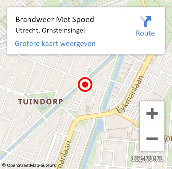 Locatie op kaart van de 112 melding: Brandweer Met Spoed Naar Utrecht, Ornsteinsingel op 10 juli 2018 14:28