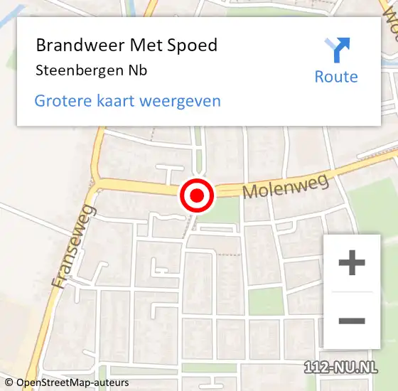 Locatie op kaart van de 112 melding: Brandweer Met Spoed Naar Steenbergen Nb op 10 juli 2018 14:33