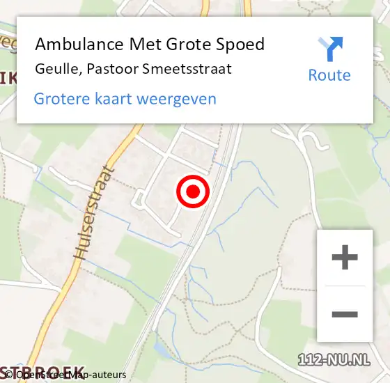 Locatie op kaart van de 112 melding: Ambulance Met Grote Spoed Naar Geulle, Pastoor Smeetsstraat op 2 maart 2014 14:06