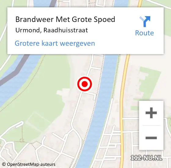 Locatie op kaart van de 112 melding: Brandweer Met Grote Spoed Naar Urmond, Raadhuisstraat op 10 juli 2018 15:20