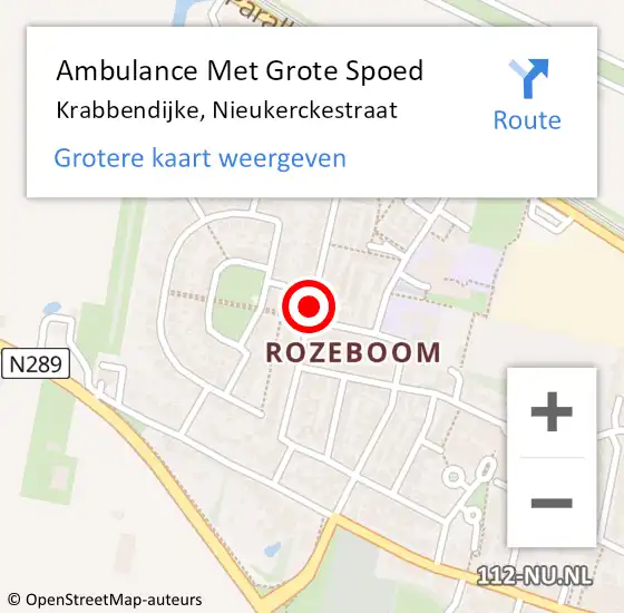 Locatie op kaart van de 112 melding: Ambulance Met Grote Spoed Naar Krabbendijke, Nieukerckestraat op 10 juli 2018 15:28