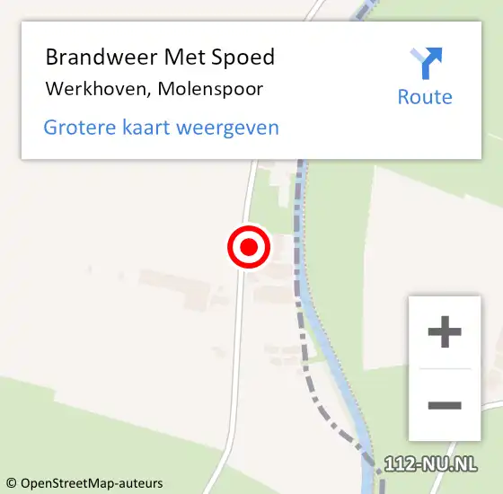 Locatie op kaart van de 112 melding: Brandweer Met Spoed Naar Werkhoven, Molenspoor op 24 september 2013 08:02