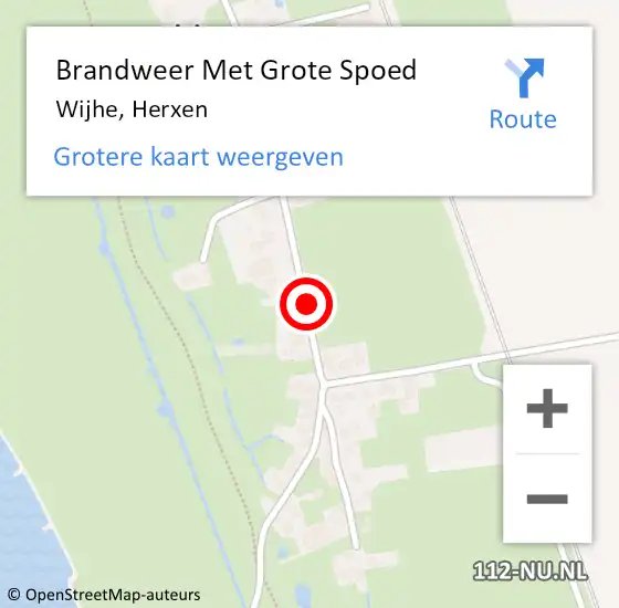 Locatie op kaart van de 112 melding: Brandweer Met Grote Spoed Naar Wijhe, Herxen op 10 juli 2018 17:22