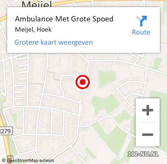 Locatie op kaart van de 112 melding: Ambulance Met Grote Spoed Naar Meijel, Hoek op 2 maart 2014 14:24