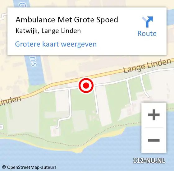 Locatie op kaart van de 112 melding: Ambulance Met Grote Spoed Naar Katwijk, Lange Linden op 10 juli 2018 18:01