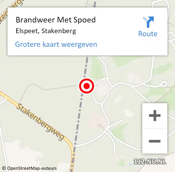 Locatie op kaart van de 112 melding: Brandweer Met Spoed Naar Elspeet, Stakenberg op 10 juli 2018 18:30