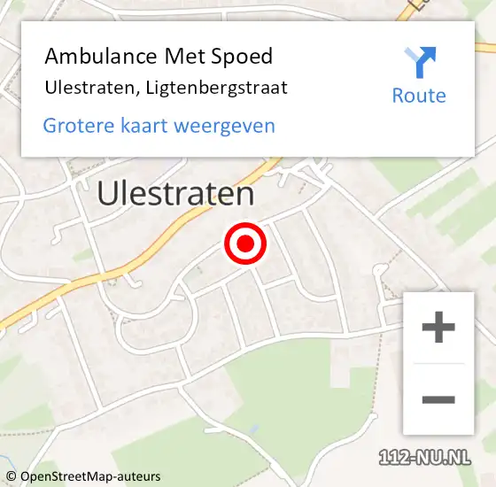 Locatie op kaart van de 112 melding: Ambulance Met Spoed Naar Ulestraten, Ligtenbergstraat op 2 maart 2014 14:31