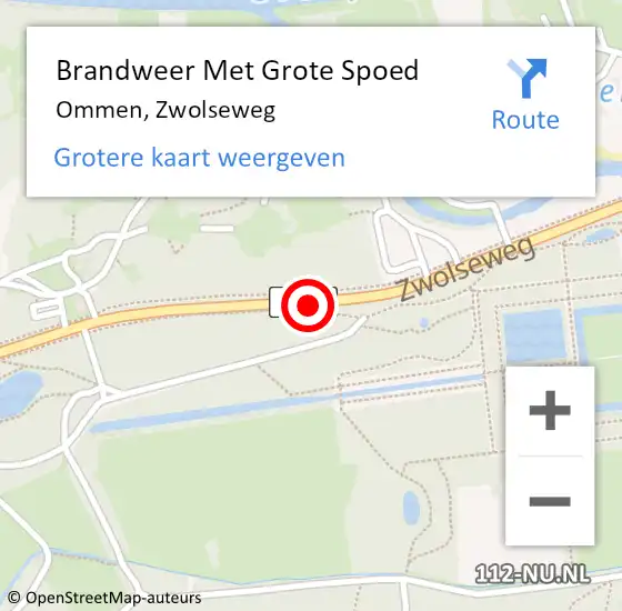 Locatie op kaart van de 112 melding: Brandweer Met Grote Spoed Naar Ommen, Zwolseweg op 10 juli 2018 20:24