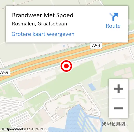 Locatie op kaart van de 112 melding: Brandweer Met Spoed Naar Rosmalen, Graafsebaan op 10 juli 2018 21:04