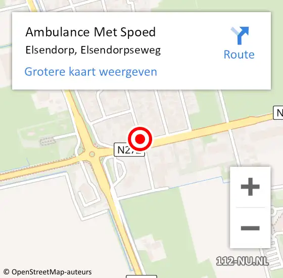 Locatie op kaart van de 112 melding: Ambulance Met Spoed Naar Elsendorp, Elsendorpseweg op 10 juli 2018 21:19