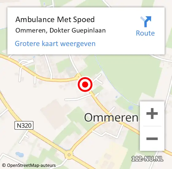 Locatie op kaart van de 112 melding: Ambulance Met Spoed Naar Ommeren, Dokter Guepinlaan op 10 juli 2018 21:33