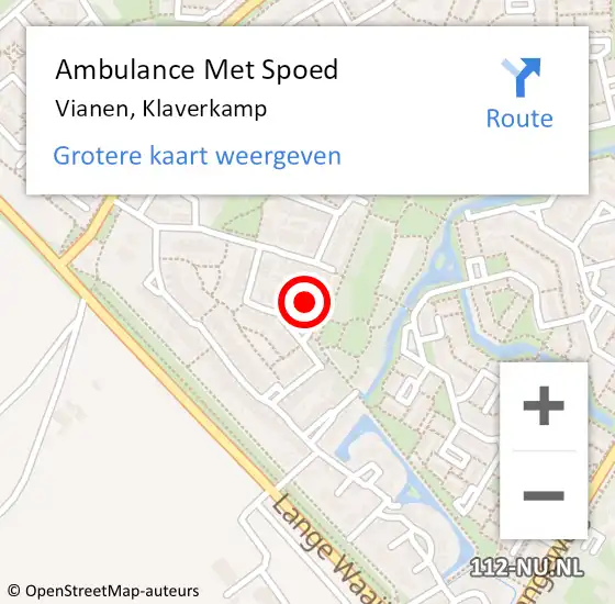 Locatie op kaart van de 112 melding: Ambulance Met Spoed Naar Vianen, Klaverkamp op 10 juli 2018 22:50