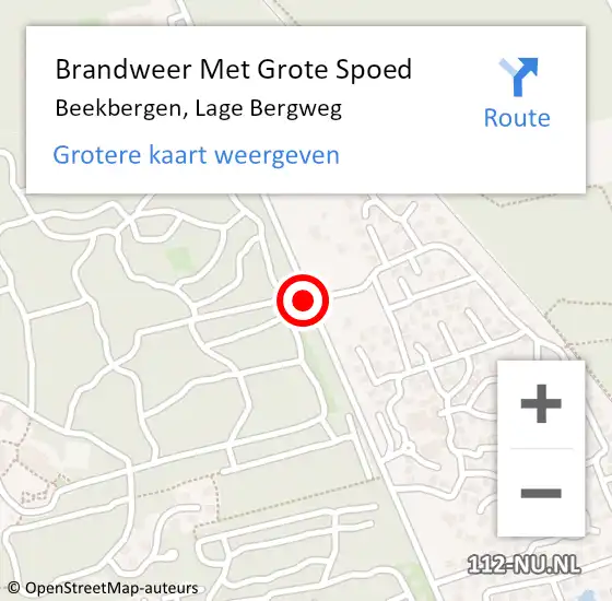 Locatie op kaart van de 112 melding: Brandweer Met Grote Spoed Naar Beekbergen, Lage Bergweg op 10 juli 2018 23:12