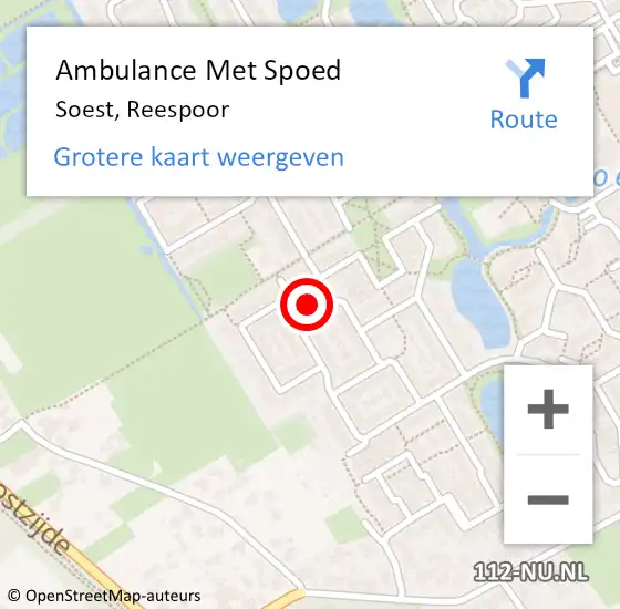 Locatie op kaart van de 112 melding: Ambulance Met Spoed Naar Soest, Reespoor op 11 juli 2018 01:36