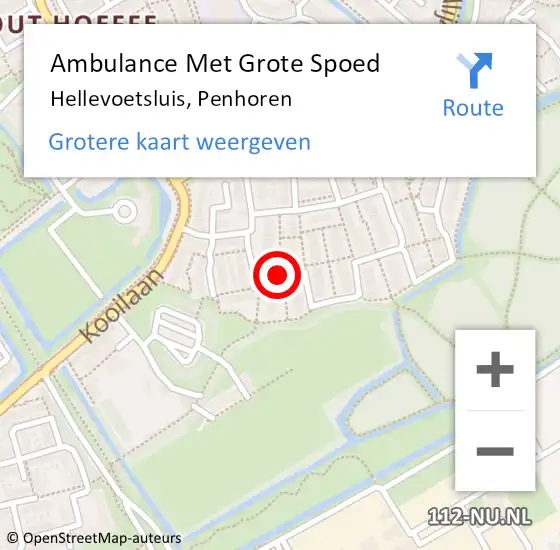 Locatie op kaart van de 112 melding: Ambulance Met Grote Spoed Naar Hellevoetsluis, Penhoren op 11 juli 2018 03:40