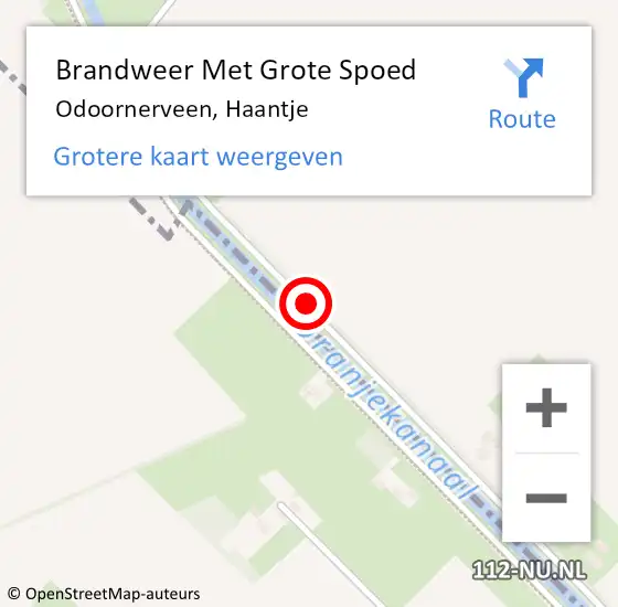 Locatie op kaart van de 112 melding: Brandweer Met Grote Spoed Naar Odoornerveen, Haantje op 11 juli 2018 03:48
