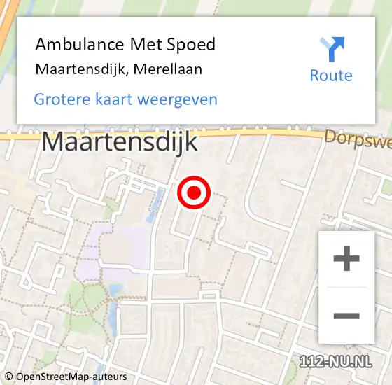 Locatie op kaart van de 112 melding: Ambulance Met Spoed Naar Maartensdijk, Merellaan op 11 juli 2018 06:06